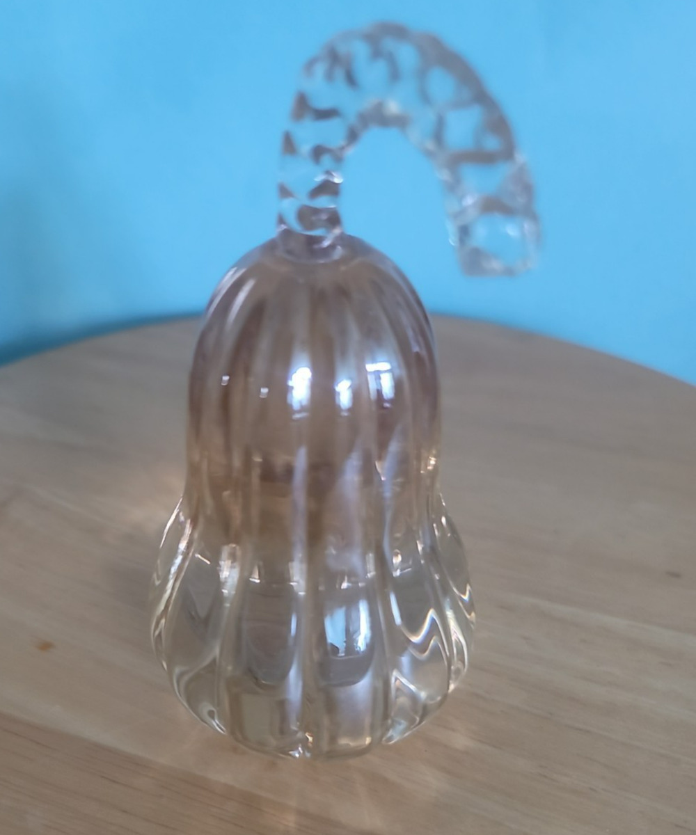 SD Simon Designs Amber Shimmer Crystal Gourd Holiday Fall Paper Weight Glass